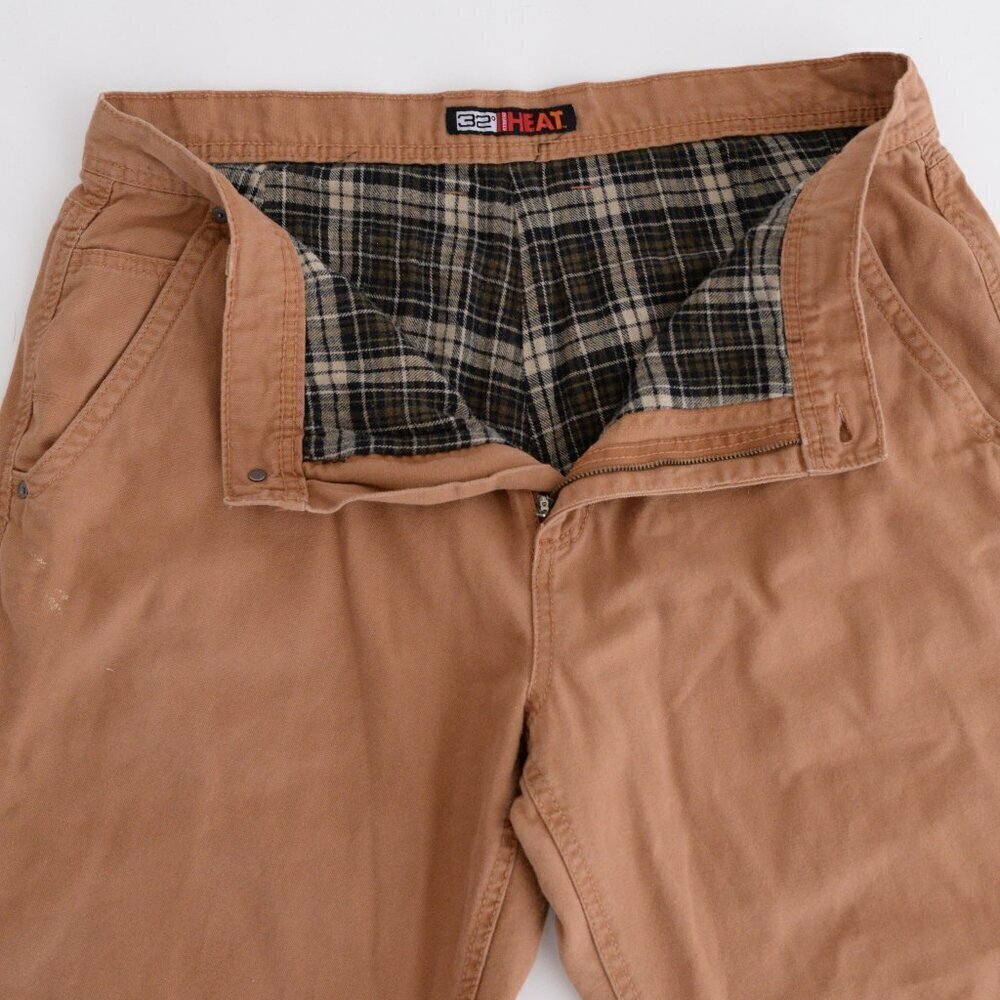 32 Degrees Heat Tan Heavyweight Cotton Lined Carpenter Dungarees Pants 38X32 - Picture 11 of 14